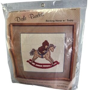 Dale Burdett Teddy On Rocking Horse Longstitch Needlepoint Kit Nursery Decor New